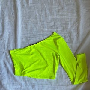 Neon One Shoulder Crop Top S